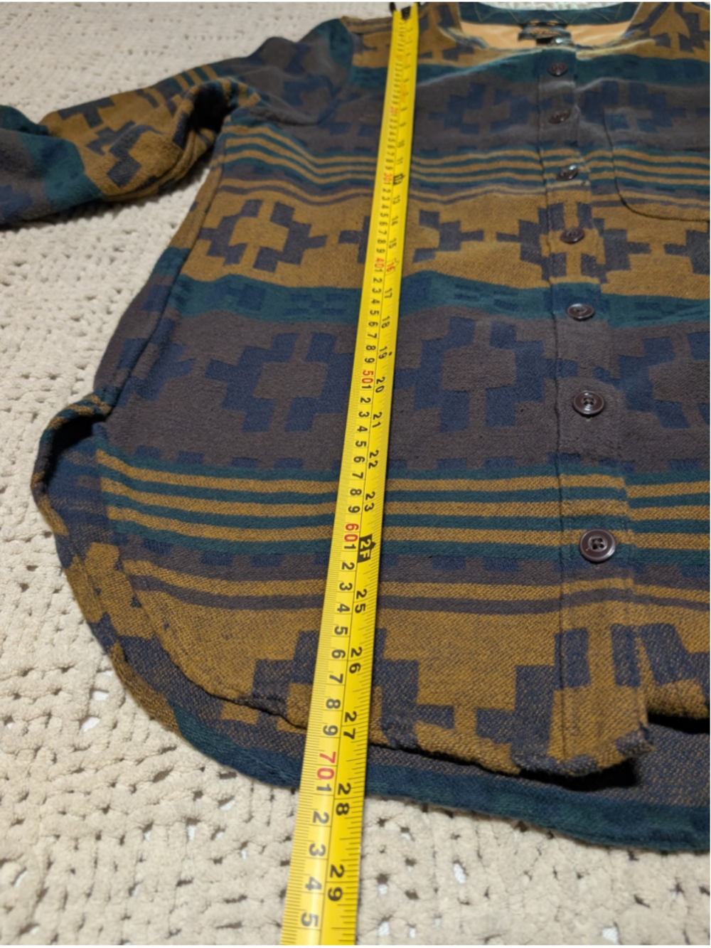 750 - L.L.Bean Signature geometric button front tunic shirt , women’s size Small - Picture 8 of 9